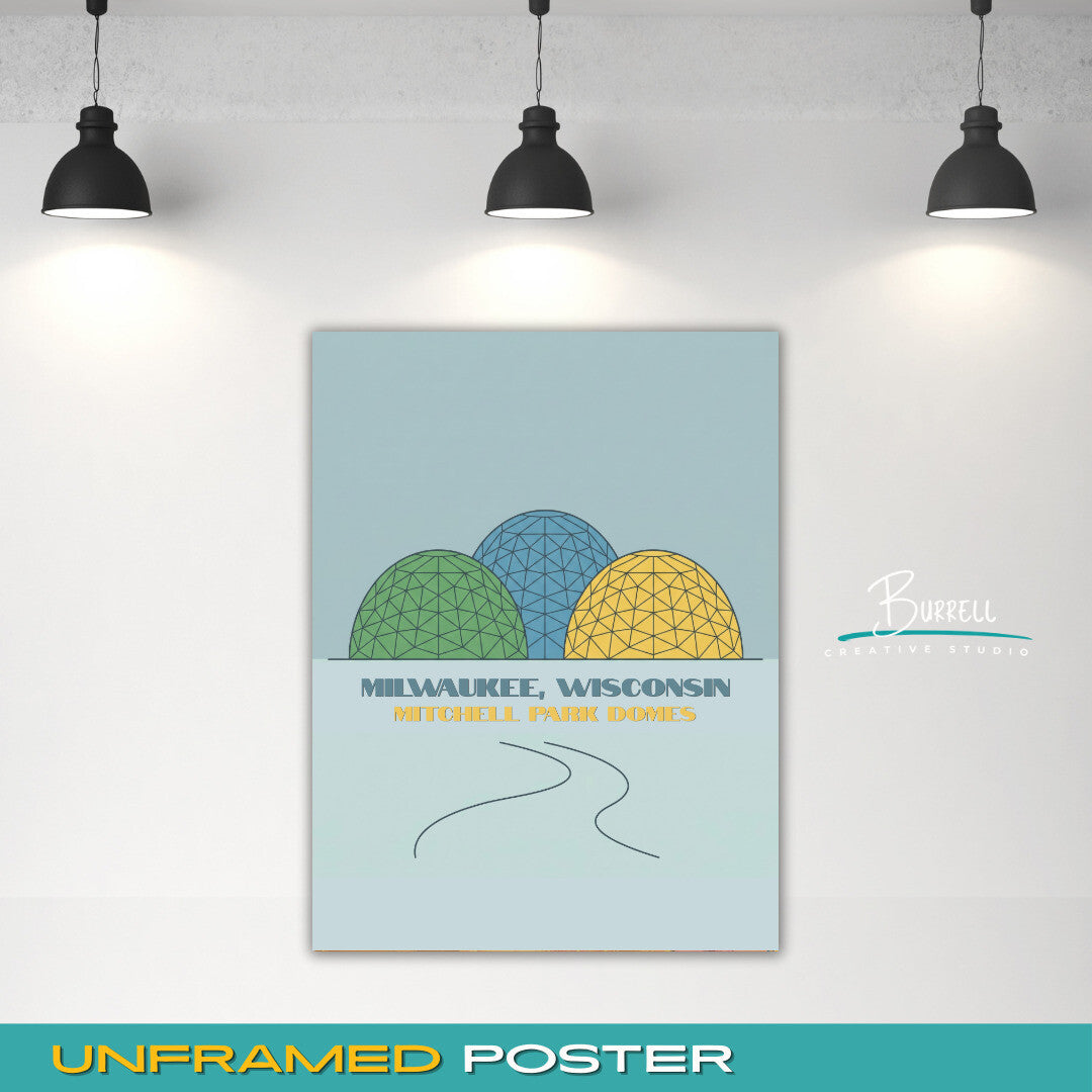 Milwaukee Wisconsin Mitchell Park Domes Travel Posters & Wall Art Poster Print