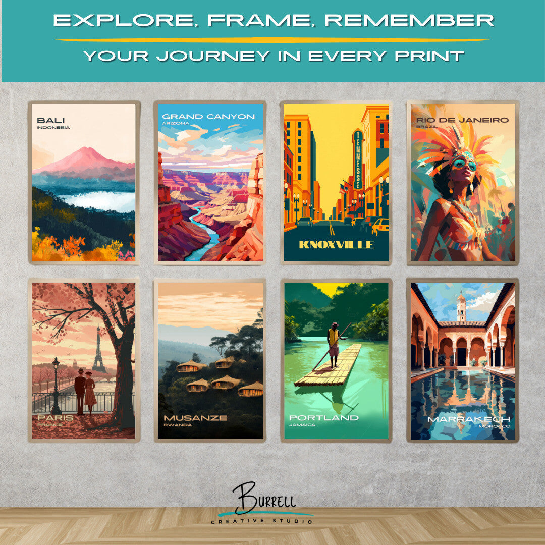 Knoxville Tennessee Downtown Travel Poster & Wall Art Poster Print