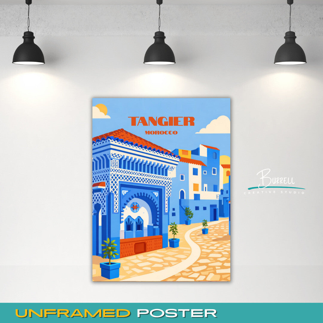Tangier Morocco Traditional Architecture Travel Poster & Wall Art Poster Print