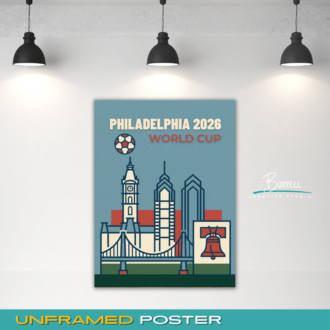 Philadelphia United States 2026 World Cup Minimalist Football Posters & Wall Art Poster Print