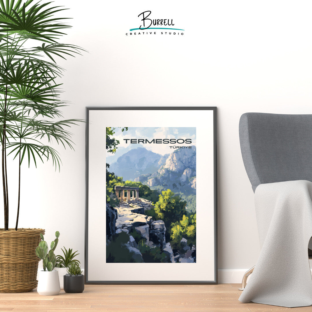 Termessos Türkiye Scenery Travel Poster & Wall Art Poster Print