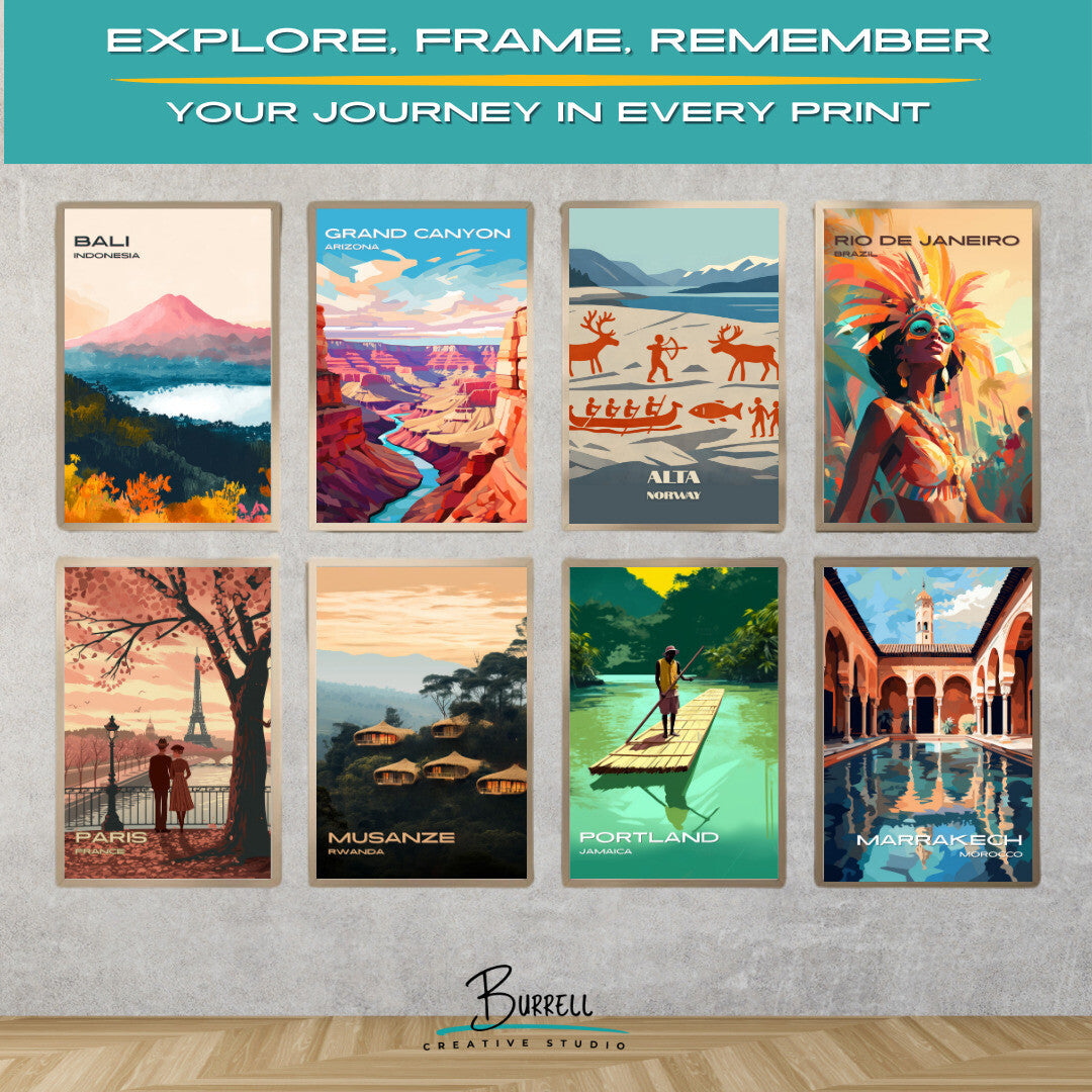 Alta Norway Rock Carvings Travel Poster & Wall Art Poster Print