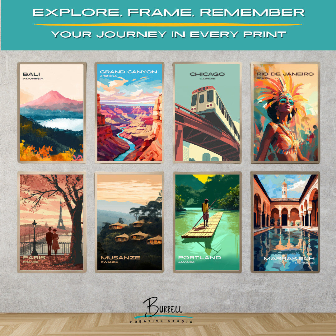 Chicago Illinois CTA Railway Travel Poster & Wall Art Poster Print