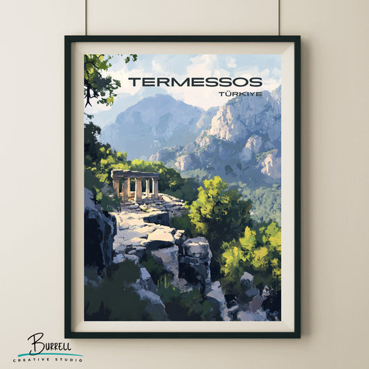 Termessos Türkiye Scenery Travel Poster & Wall Art Poster Print