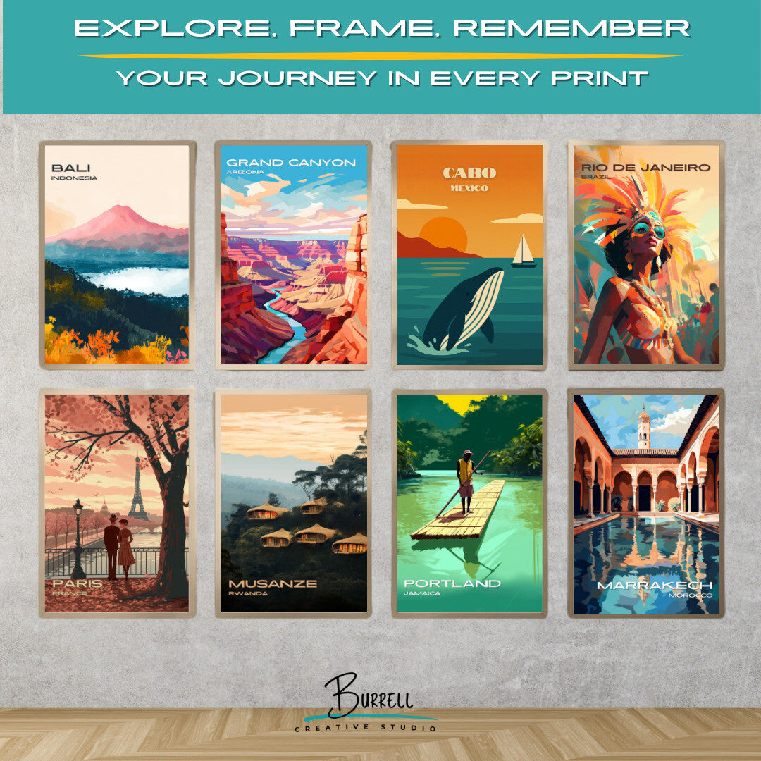 Cabo Mexico Whale Watching Travel Poster & Wall Art Poster Print