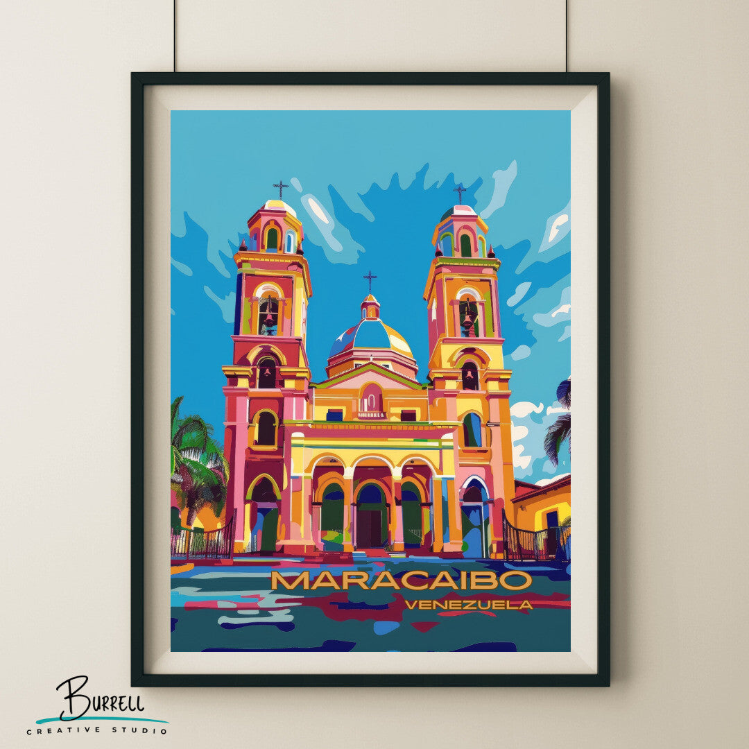 Maracaibo Venezuela Basilica de la Chinita Travel Poster & Wall Art Poster Print