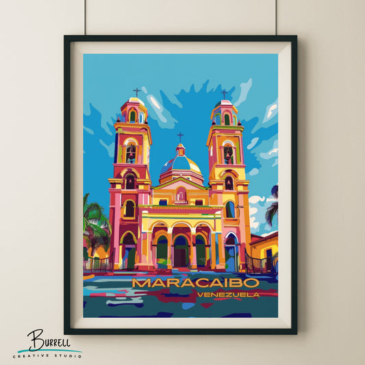 Maracaibo Venezuela Basilica de la Chinita Travel Poster & Wall Art Poster Print