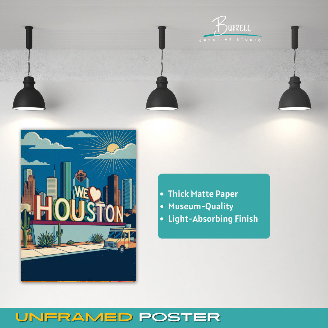 Houston Texas Mural Travel Posters & Wall Art Poster Print