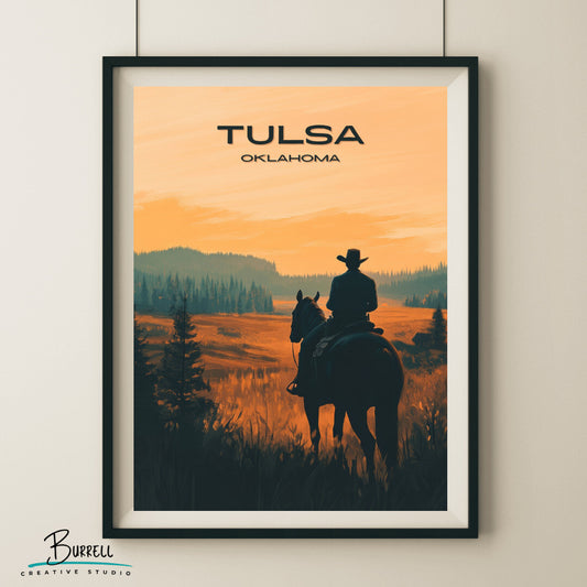 Tulsa Oklahoma Scenery Travel Poster & Wall Art Poster Print