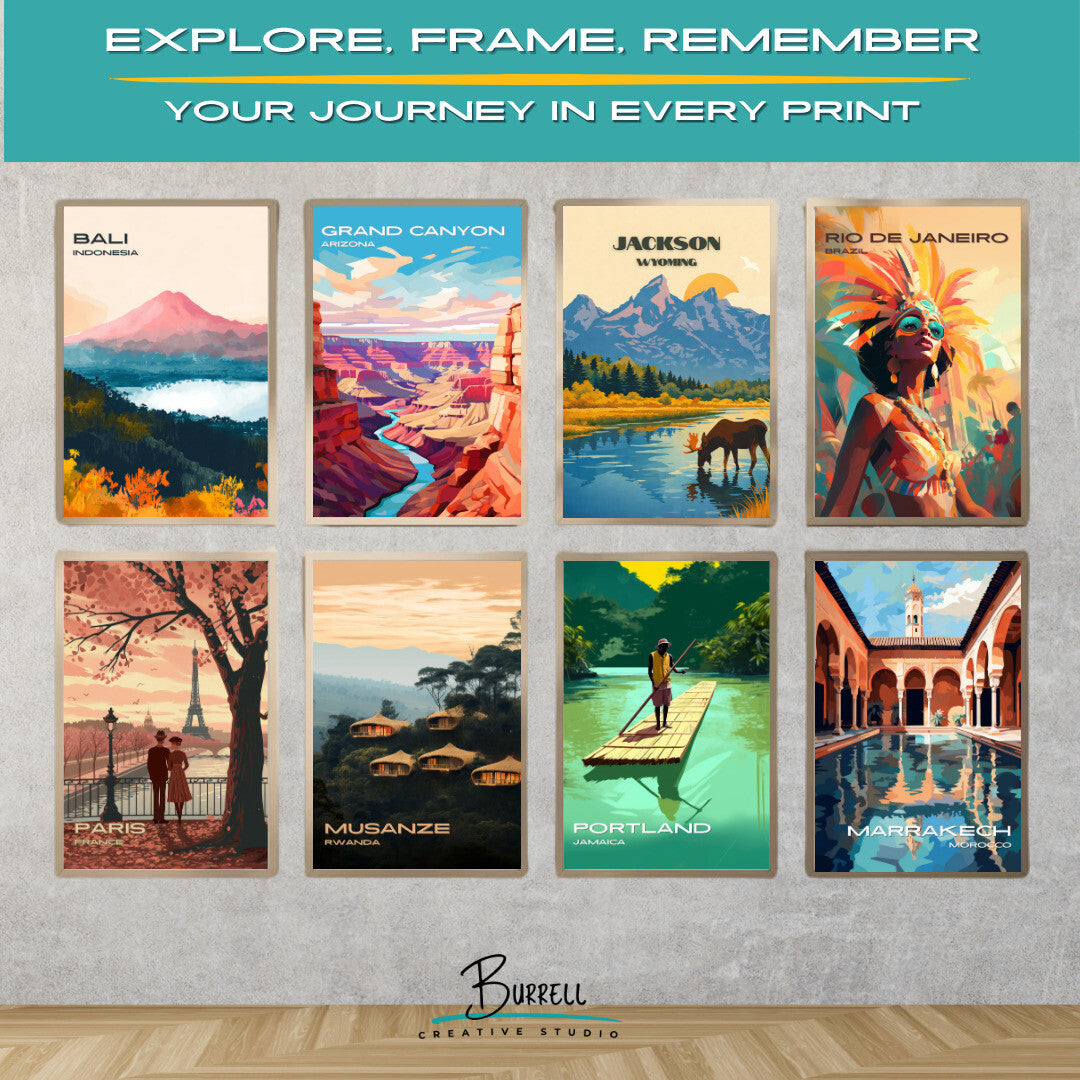 Jackson Wyoming Scenic Wildlife Travel Posters & Wall Art Poster Print