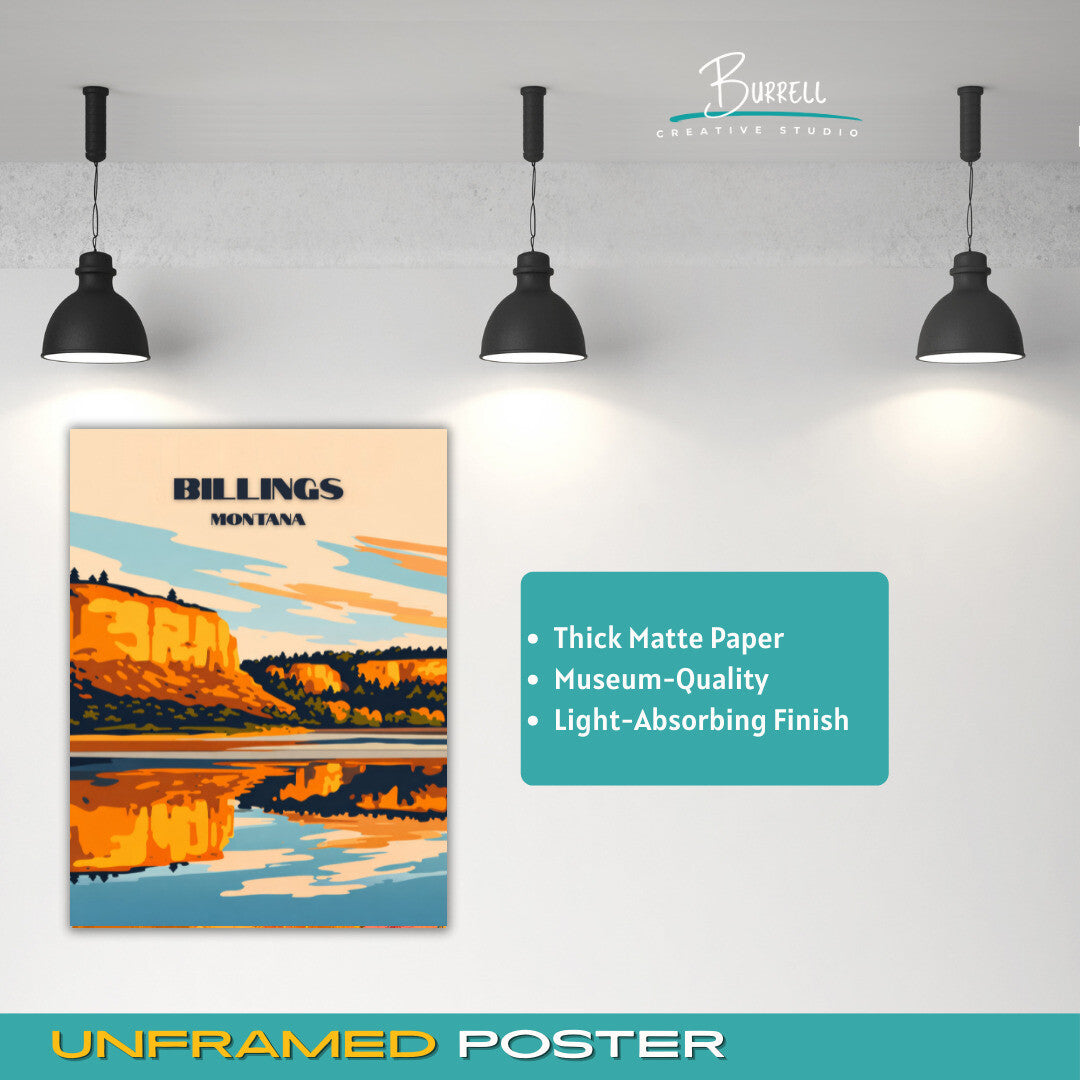 Billings Montana Rimrocks Travel Posters & Wall Art Poster Print