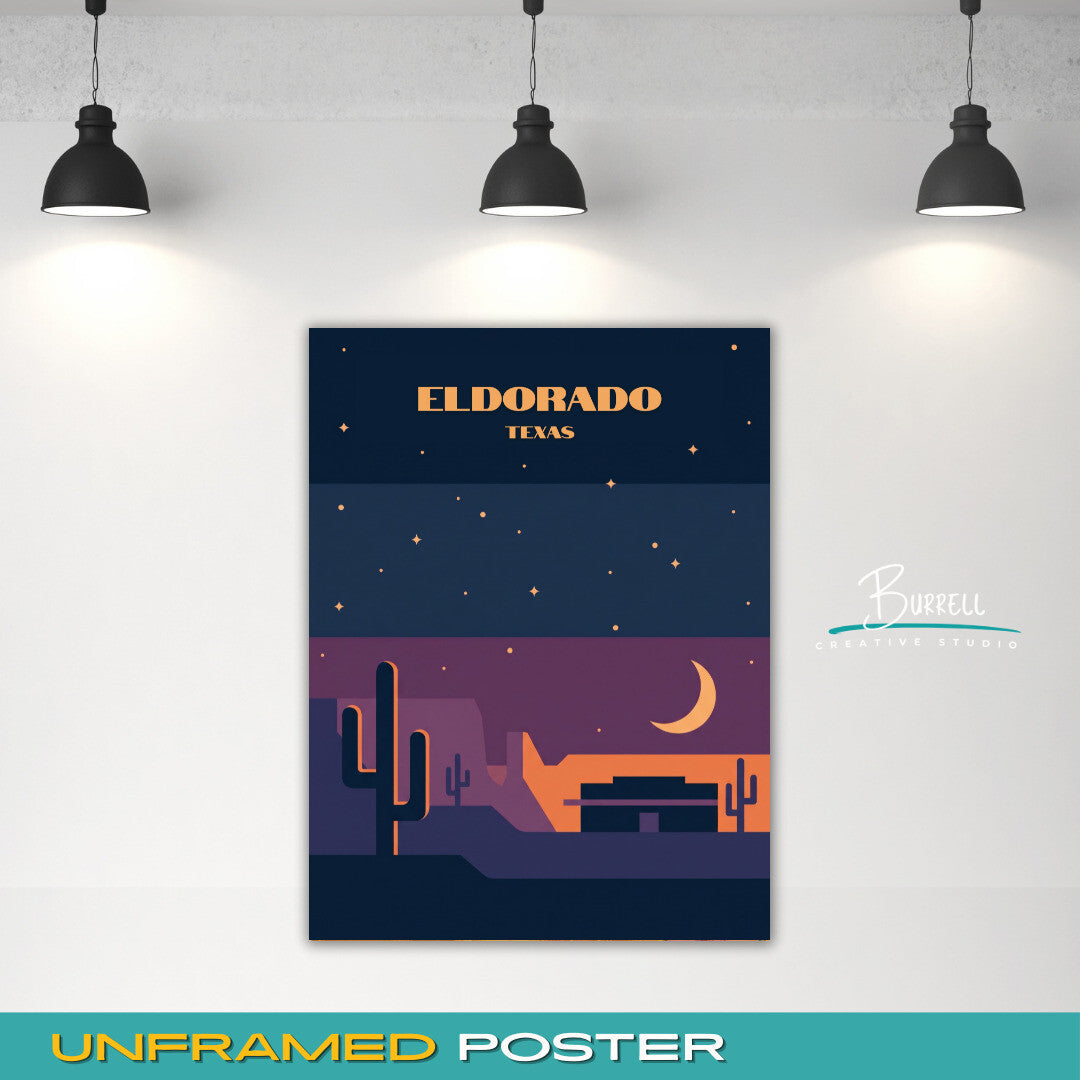 Eldorado Texas Sunset Travel Posters & Wall Art Poster Print