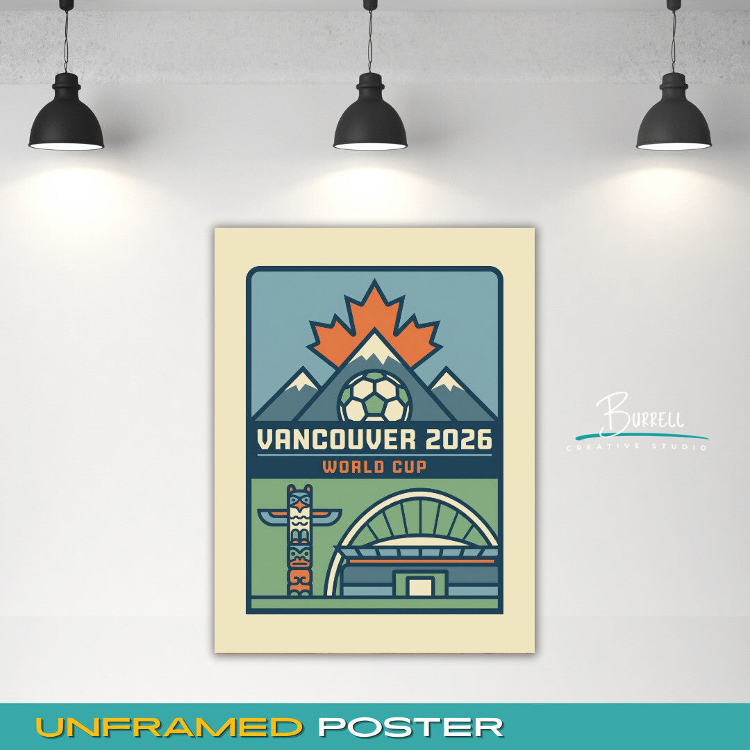 Vancouver Canada 2026 World Cup Minimalist Football Posters & Wall Art Poster Print