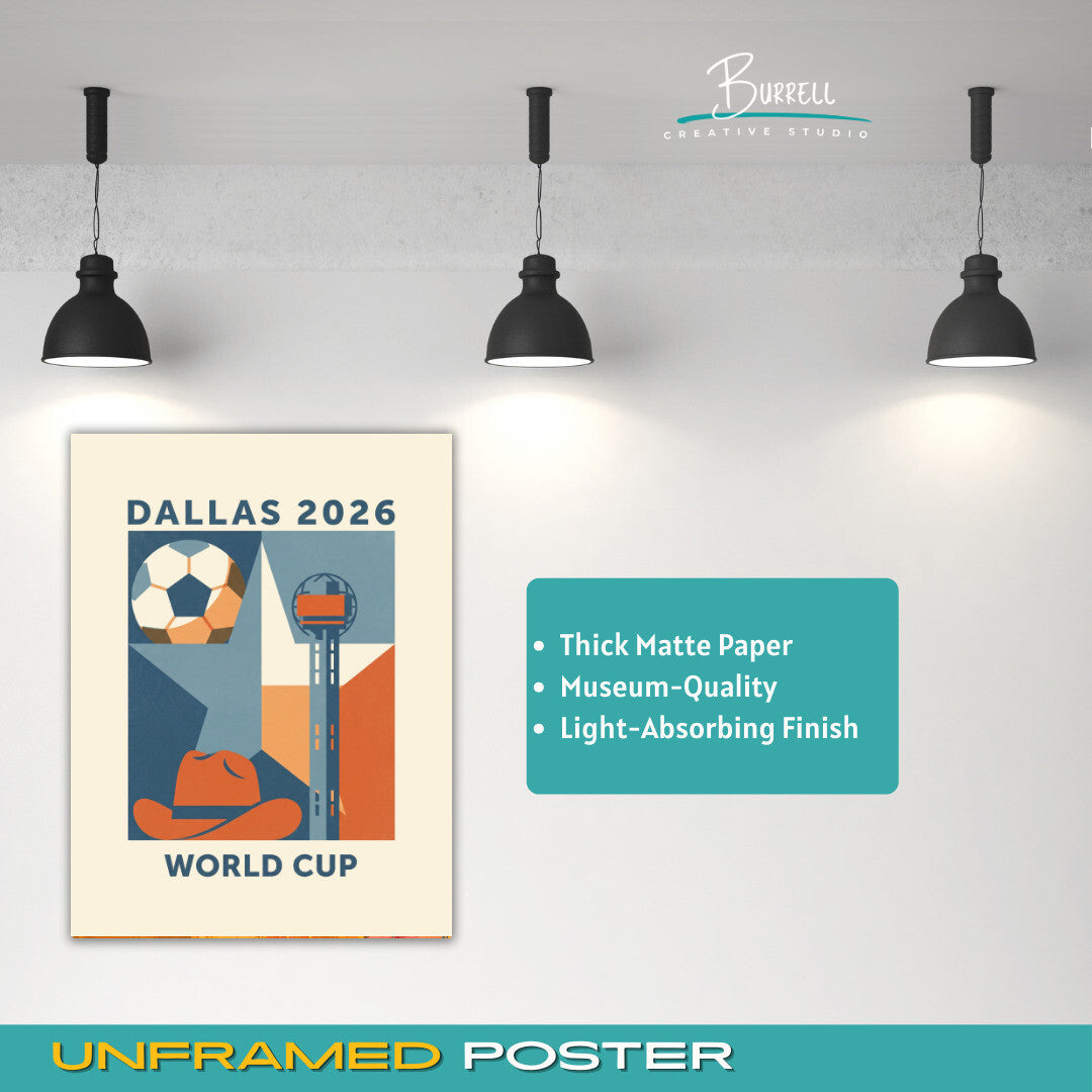 Dallas United States 2026 World Cup Retro Football Posters & Wall Art Poster Print