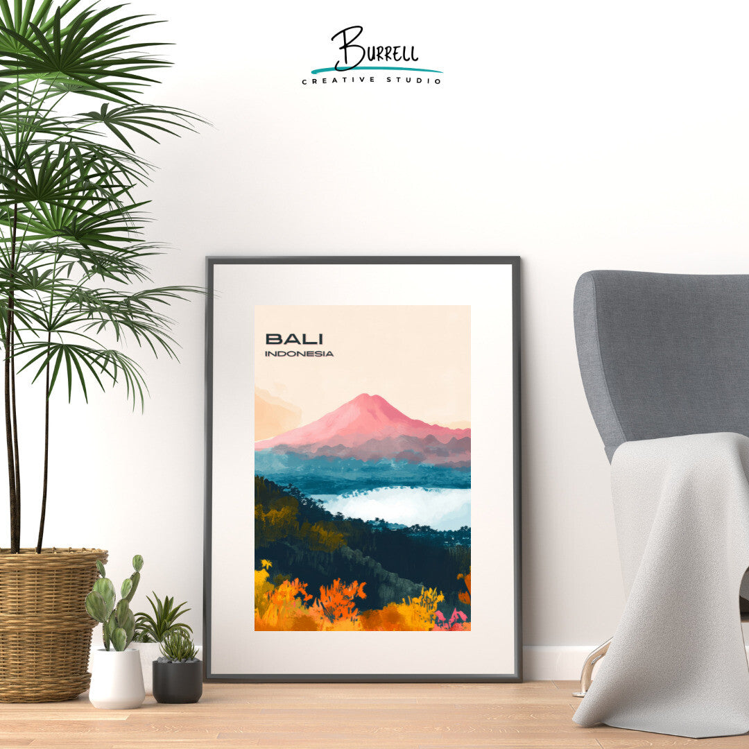 Kintamani Bali Mount Batur Travel Poster & Wall Art Poster Print