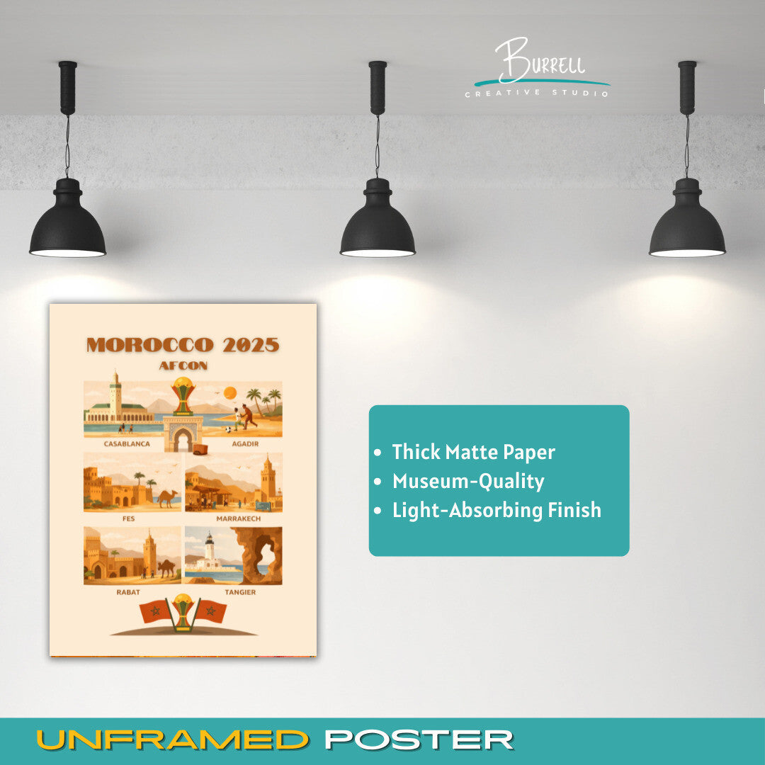 Tangier Morocco Africa Cup Of Nations Host Country Football Poster & Wall Art Poster Print