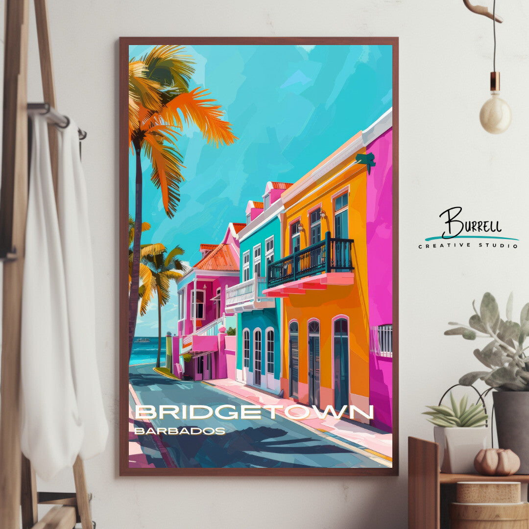 Bridgetown Barbados Relaxing Scenery Travel Poster & Wall Art Poster Print