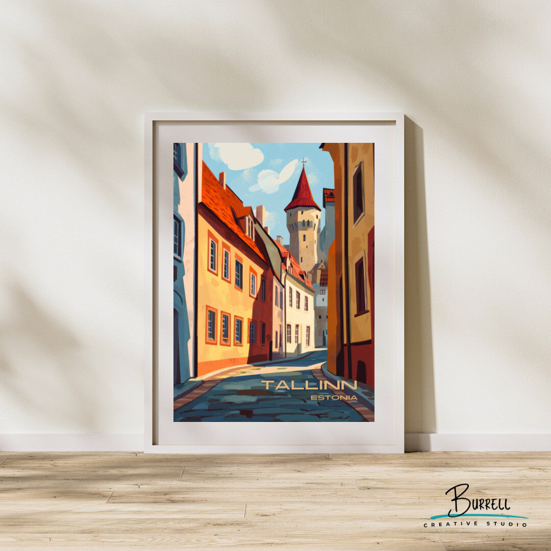 Tallinn Estonia Old Town Travel Poster & Wall Art Poster Print