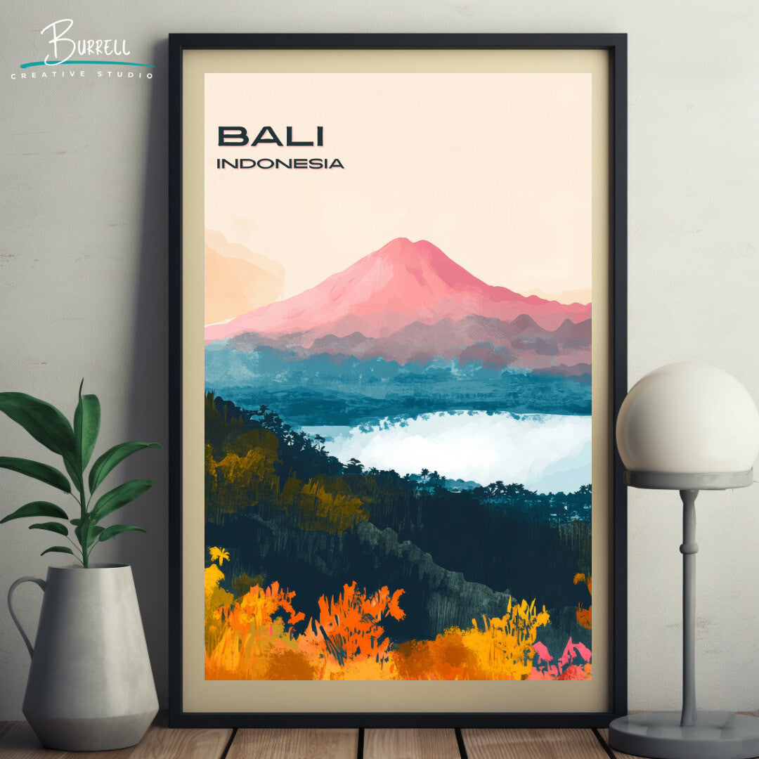 Kintamani Bali Mount Batur Travel Poster & Wall Art Poster Print