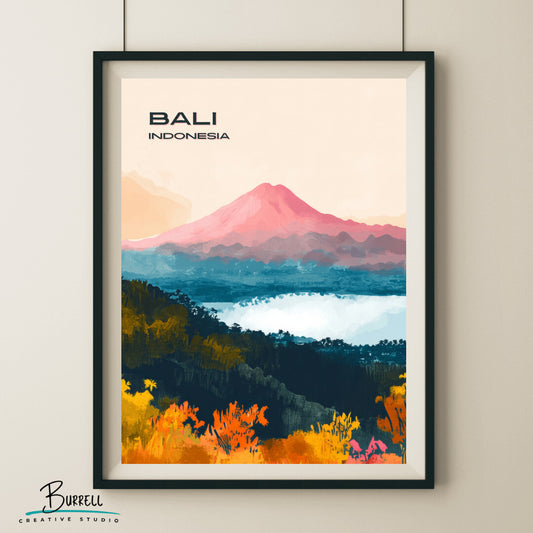 Kintamani Bali Mount Batur Travel Poster & Wall Art Poster Print