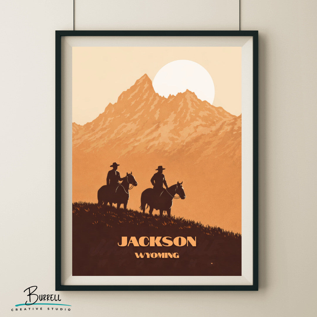 Jackson Wyoming Cowboy Culture Travel Posters & Wall Art Poster Print