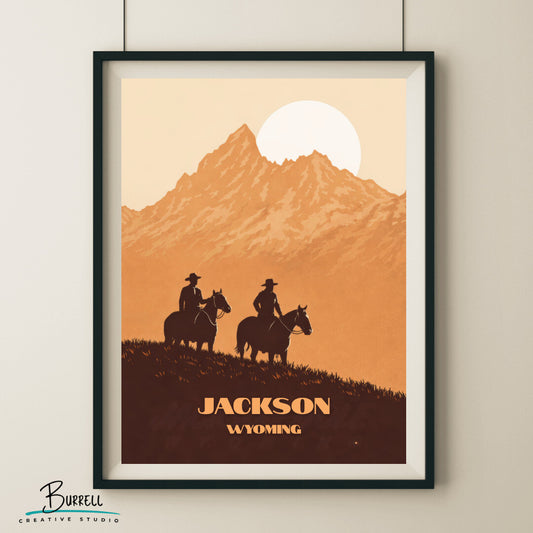 Jackson Wyoming Cowboy Culture Travel Posters & Wall Art Poster Print