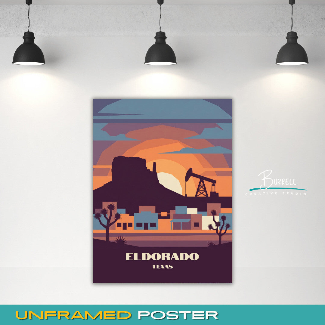 Eldorado Texas Star Gazing Travel Posters & Wall Art Poster Print