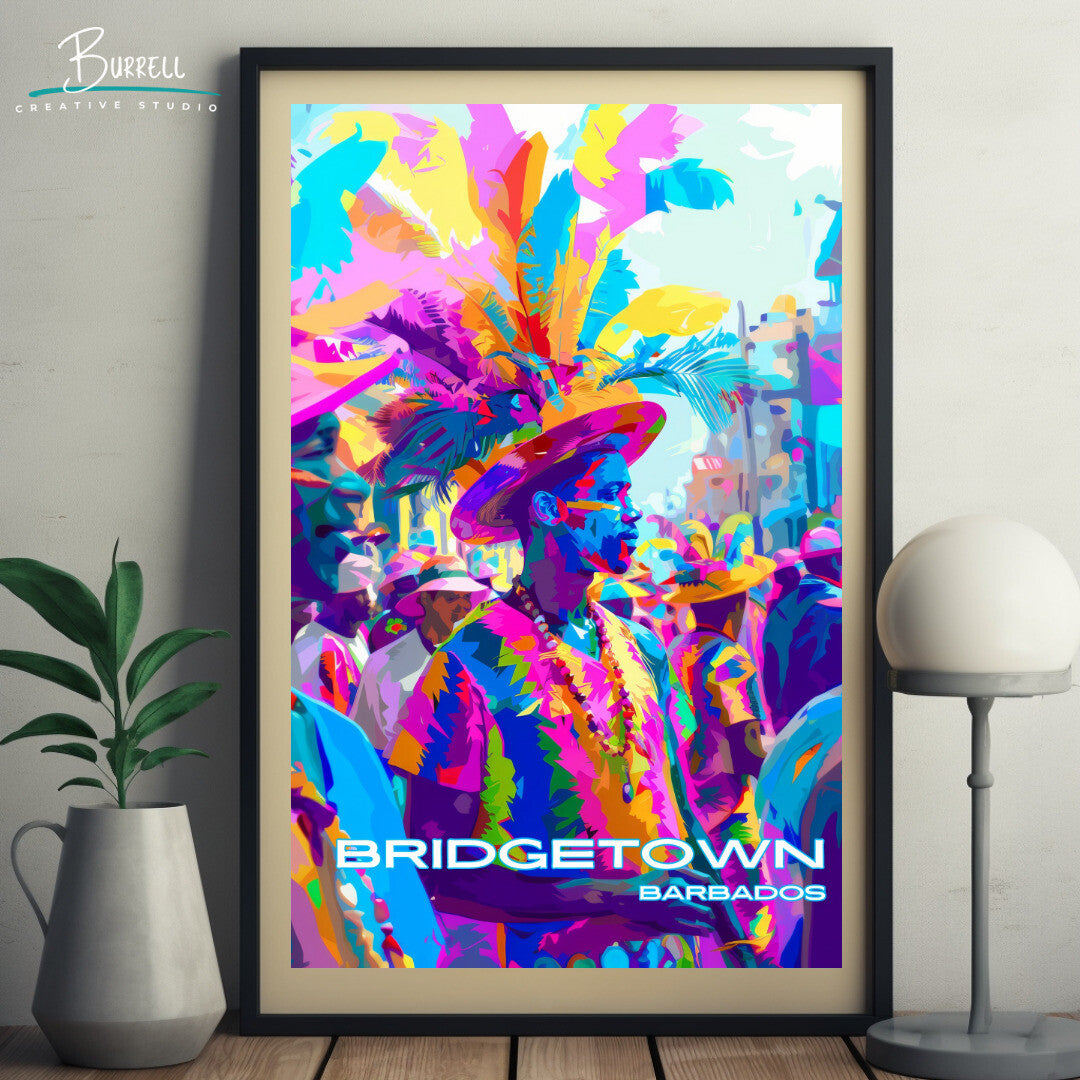 Bridgetown Barbados Cropover Travel Poster & Wall Art Poster Print