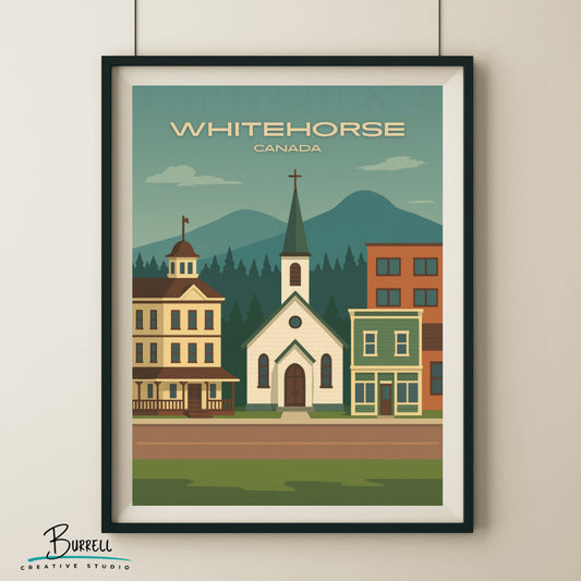 Whitehorse Canada Architecture Travel Poster & Wall Art Poster Print