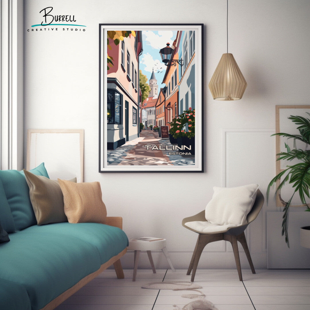 Tallinn Estonia Medieval Architecture Travel Poster & Wall Art Poster Print