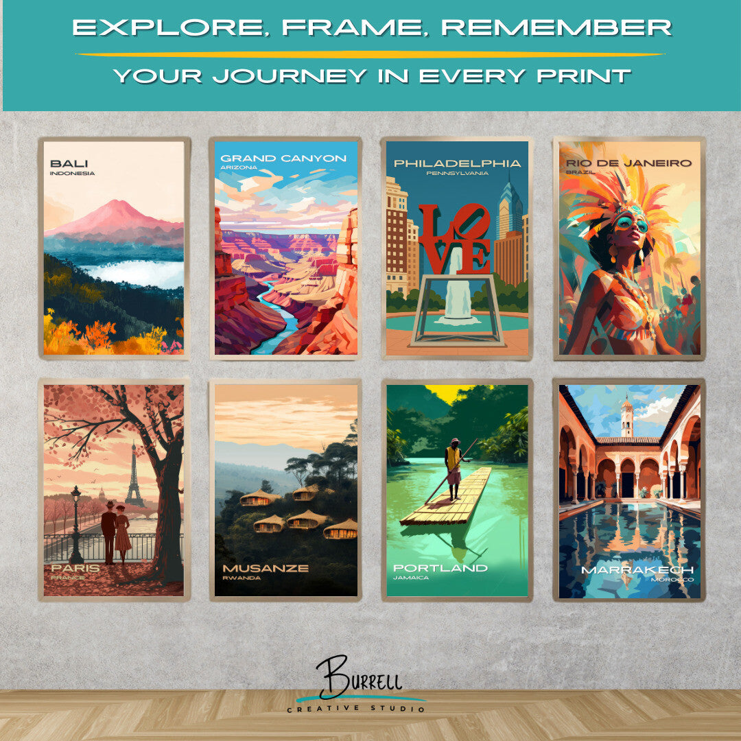 Philadelphia Pennsylvania JFK Plaza Love Park Travel Poster & Wall Art Poster Print