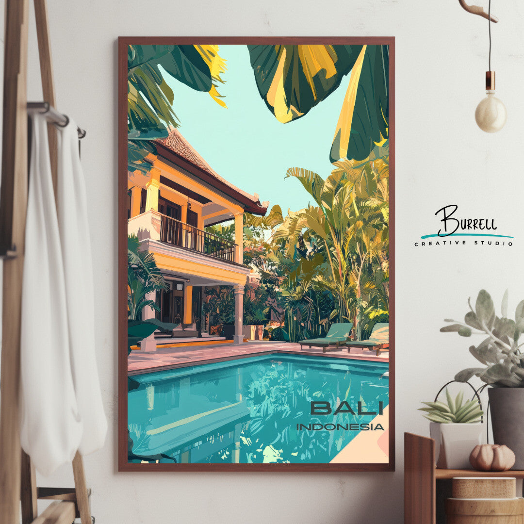 Denpasar Bali Luxury Hotel Travel Poster & Wall Art Poster Print