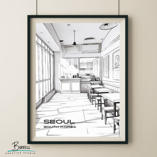 Seoul South Korea Cafe Yeonnamdong 223-14 Travel Poster & Wall Art Poster Print