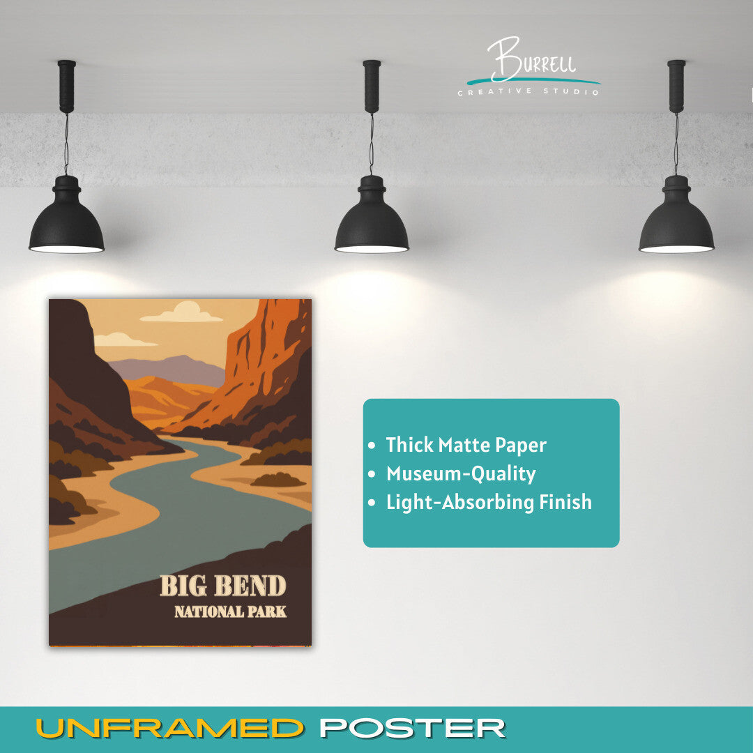 Big Bend National Park Texas River View Travel Posters & Wall Art Poster Print