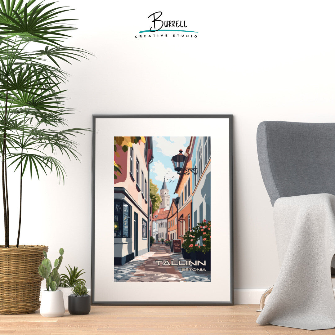 Tallinn Estonia Medieval Architecture Travel Poster & Wall Art Poster Print