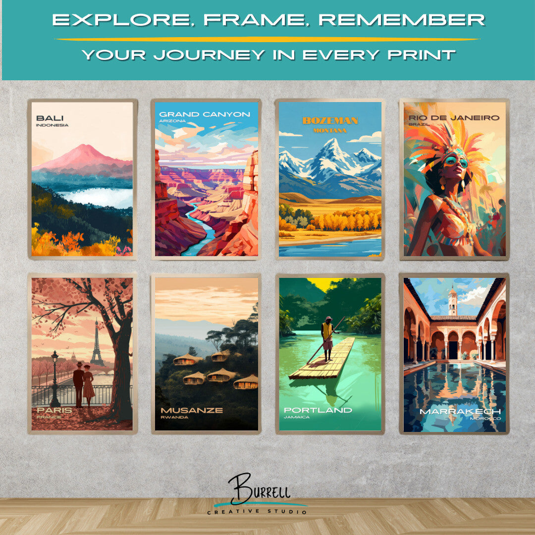 Bozeman Montana Mountain Scenery Travel Posters & Wall Art Poster Print