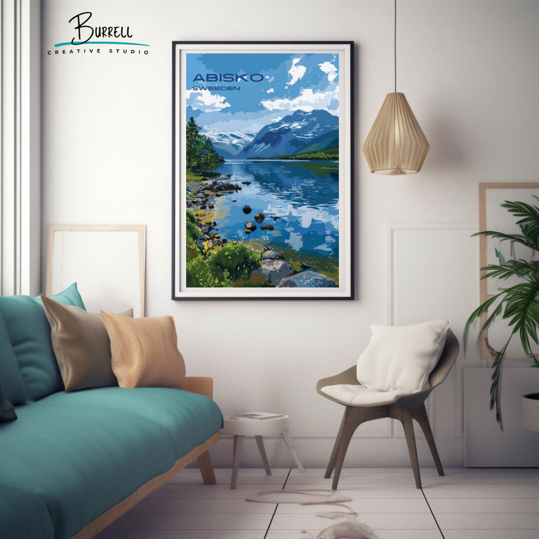 Abisko Sweden National Park Travel Poster & Wall Art Poster Print