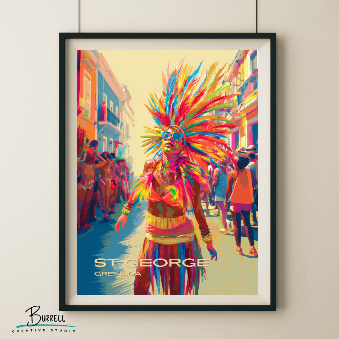 St George Grenada Carnival Travel Poster & Wall Art Poster Print