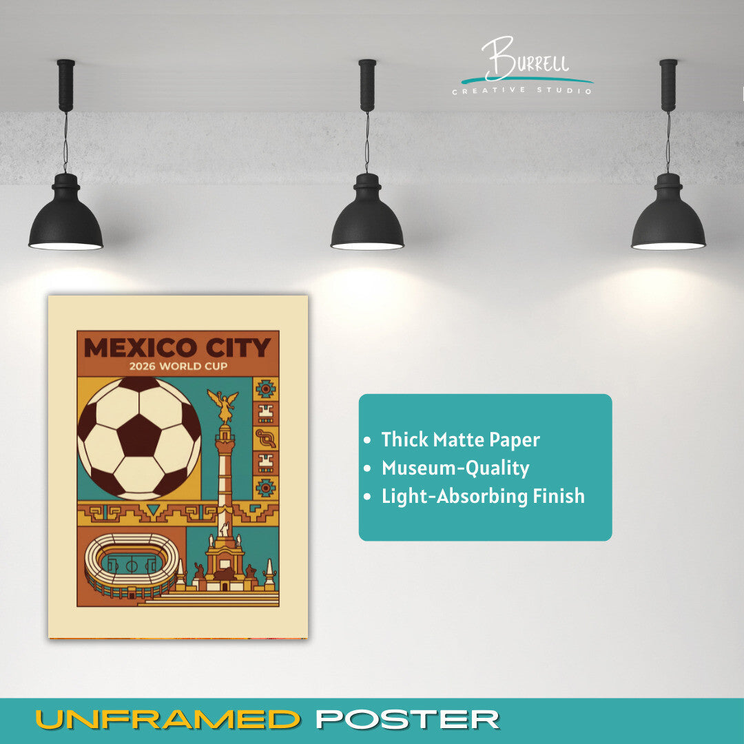 Mexico City Mexico 2026 World Cup Vintage Football Posters & Wall Art Poster Print