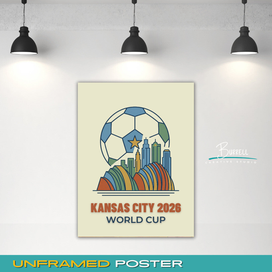 Kansas City United States 2026 World Cup Mimimalist Football Posters & Wall Art Poster Print