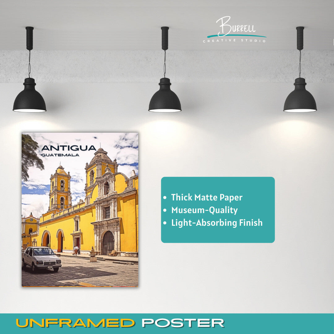 Antigua Guatemala Architecture Travel Poster & Wall Art Poster Print