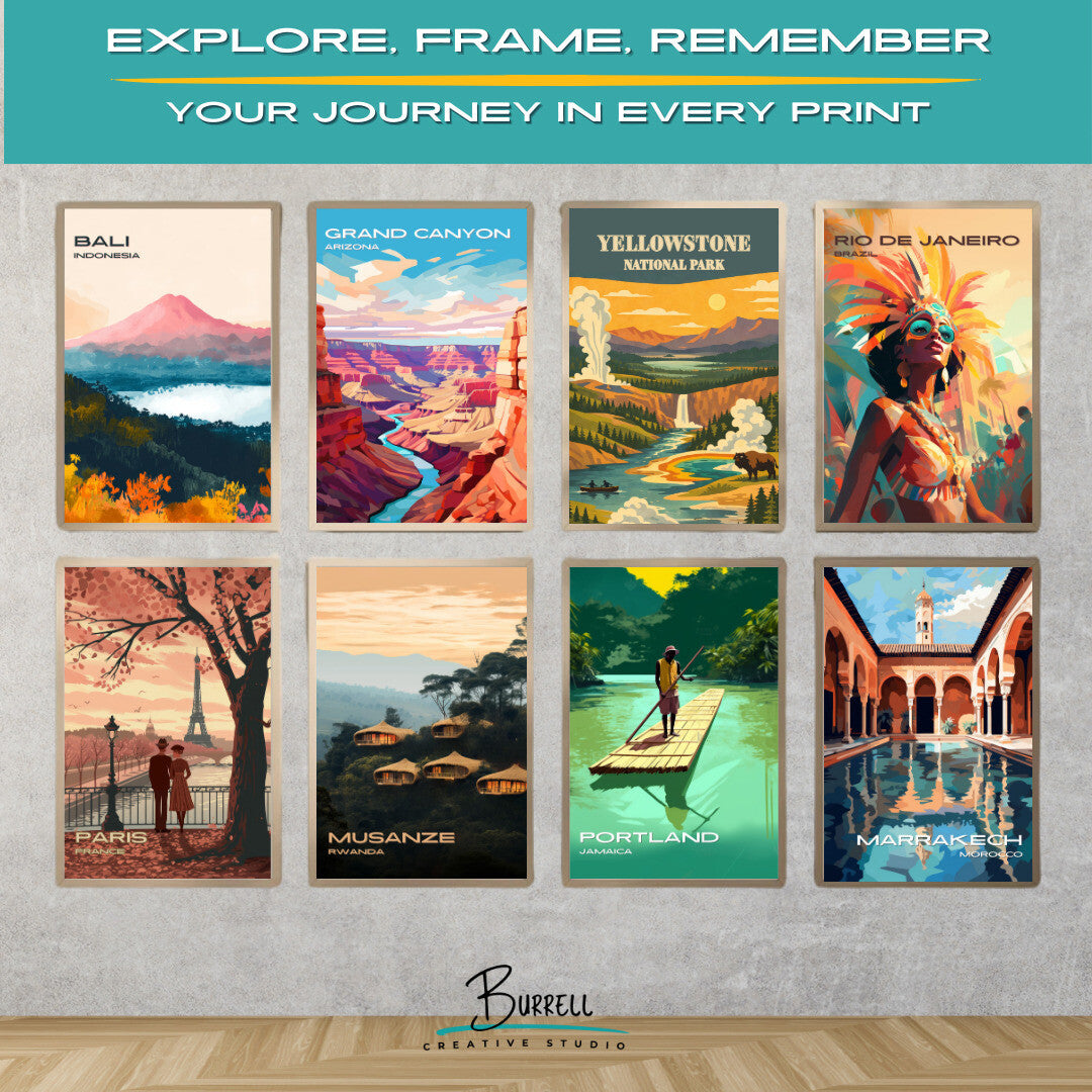 Yellowstone National Park Wyoming Unique Attractions Travel Posters & Wall Art Poster Print