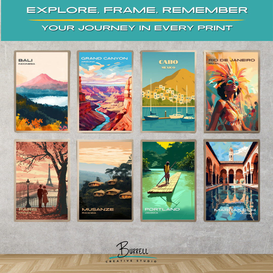 Cabo Mexico Marina View Travel Poster & Wall Art Poster Print