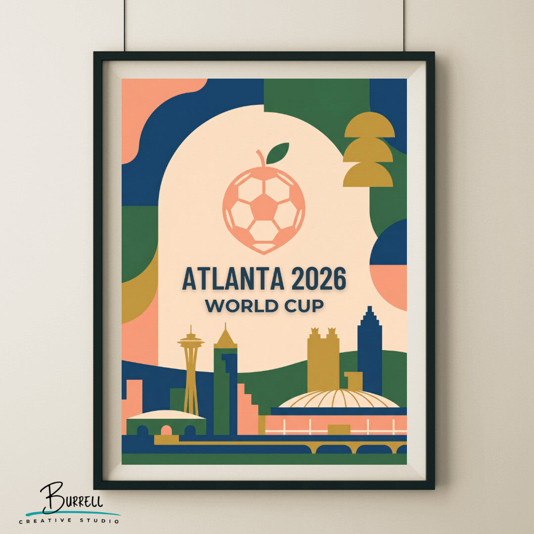 Atlanta United States 2026 World Cup Abstract Football Posters & Wall Art Poster Print