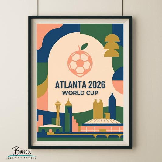 Atlanta United States 2026 World Cup Abstract Football Posters & Wall Art Poster Print