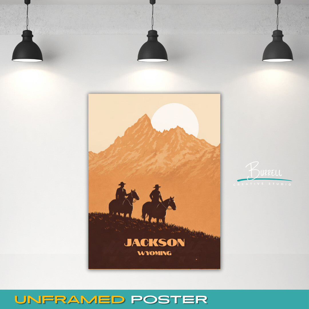 Jackson Wyoming Cowboy Culture Travel Posters & Wall Art Poster Print