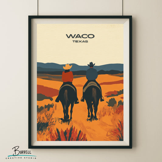 Waco Texas Scenic Trails Travel Poster & Wall Art Poster Print