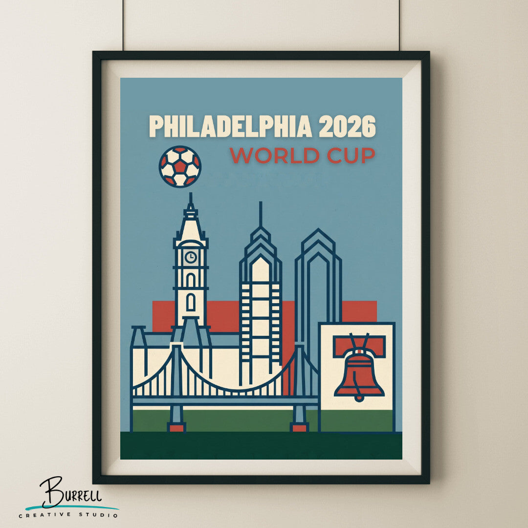 Philadelphia United States 2026 World Cup Minimalist Football Posters & Wall Art Poster Print