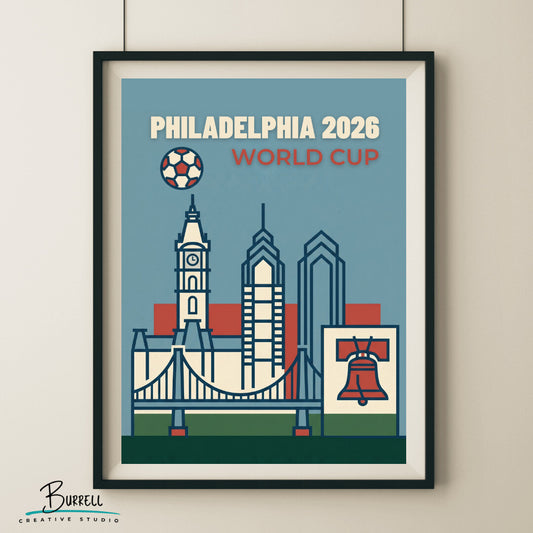 Philadelphia United States 2026 World Cup Minimalist Football Posters & Wall Art Poster Print