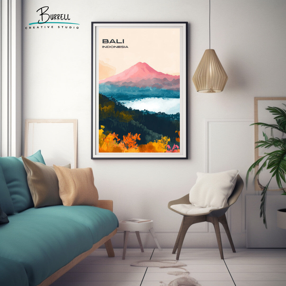 Kintamani Bali Mount Batur Travel Poster & Wall Art Poster Print